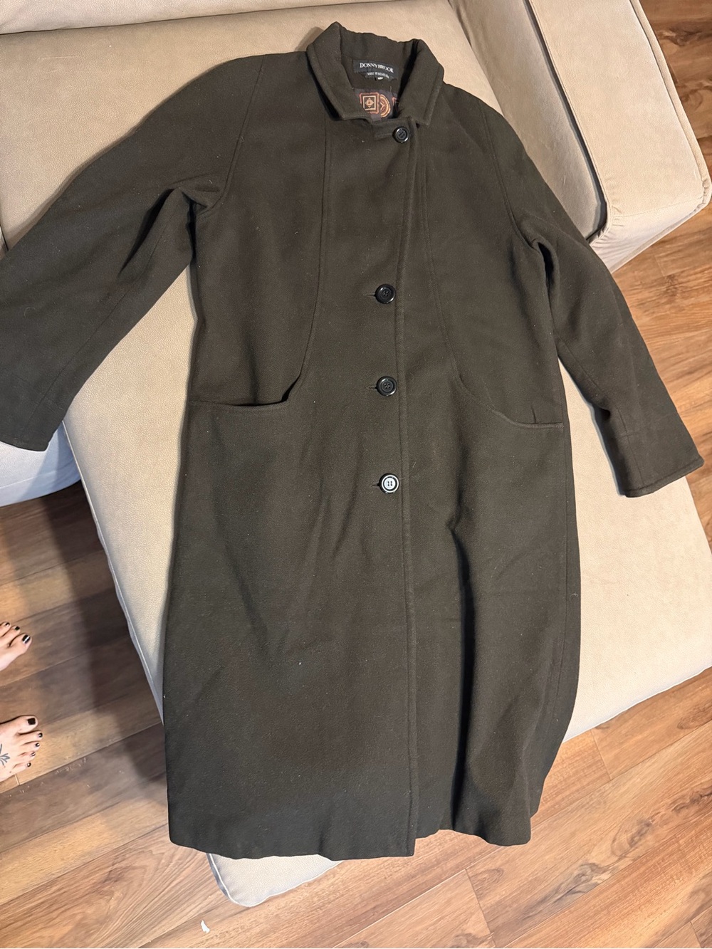 Vintage Womens Donnybrook Brown Wool Coat Sz 12P, made in Kazanstan